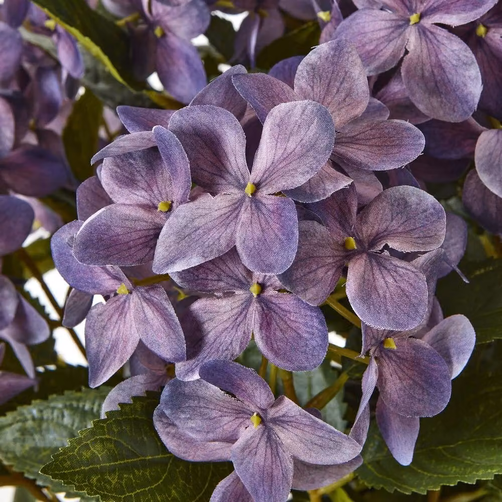 Wyld Haus Artificial Purple Hydrangea in a White Ceramic Pot – 2