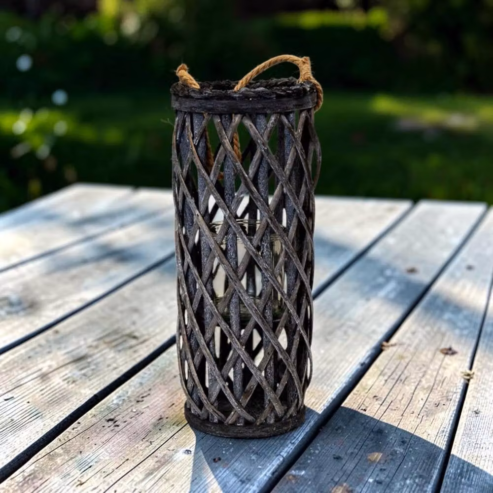 Four Candle Grey Washed Rustic Metal Decorative Tabletop Lantern, Height: 40 cm – 2
