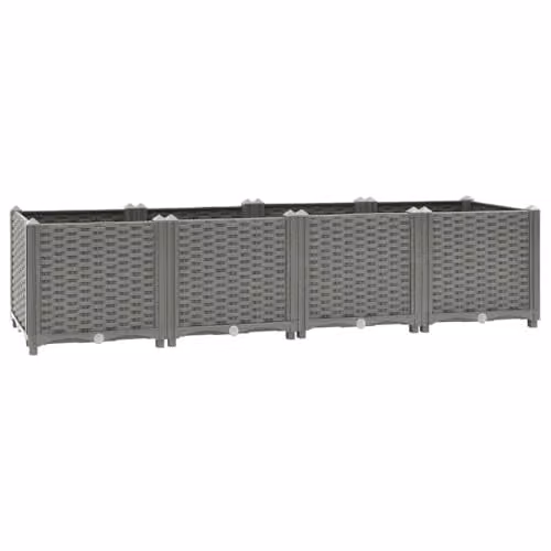 vidaXL Raised Bed in Grey Plastic, W/D/H: 160 x 40 x 38 cm – 1