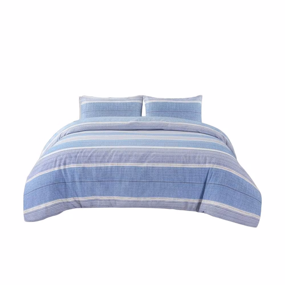 Snug City Blue Striped Polycotton Duvet Cover and Pillowcase Set, Super King, 200 x 200 cm – 2