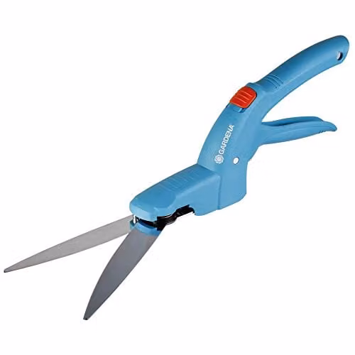 GARDENA Classic grass shears with rechargeable battery in blue