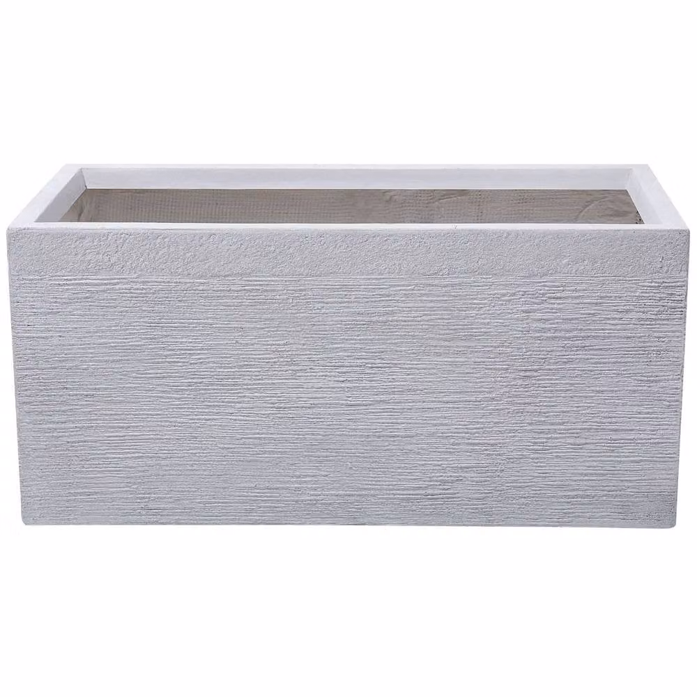 Wyld and Coco White Fibre Clay Rectangular Planter for Indoor and Outdoor Use – 2