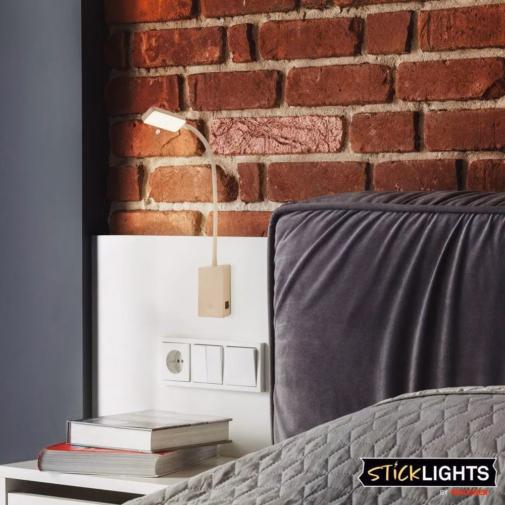 Briloner Sticklights Rechargeable LED Wall Light, Dimmable Touch Control, Warm White, Beige, W/D/H: 50 x 6 x 3 cm – 6