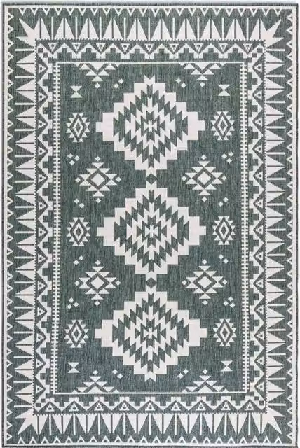 THE RUGS Dynamic Reversible Oriental Indoor and Outdoor Polypropylene Rug, Green, W/D/H: 120 x 170 cm