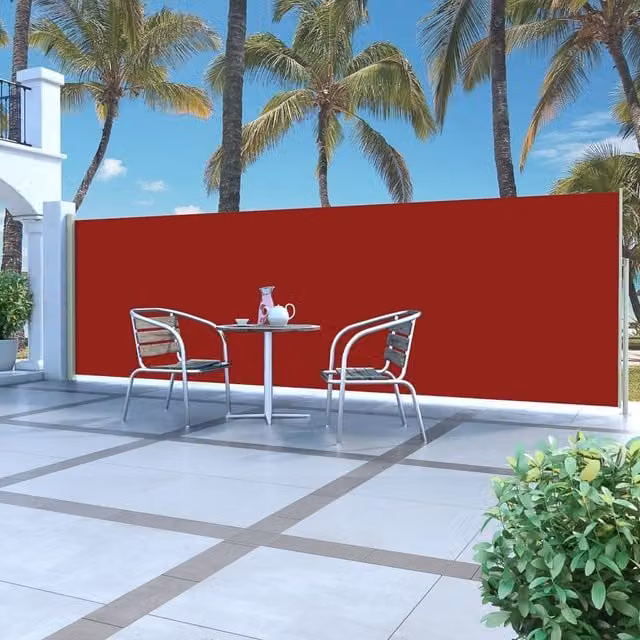 Berkfield Home Red Retractable Side Awning, W: 500 cm, H: 160 cm – 1