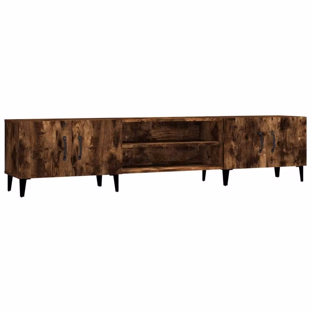 Berkfield Home TV Cabinet in Smoked Oak Brown, W: 180 cm, D: 31.5 cm, H: 40 cm – 2