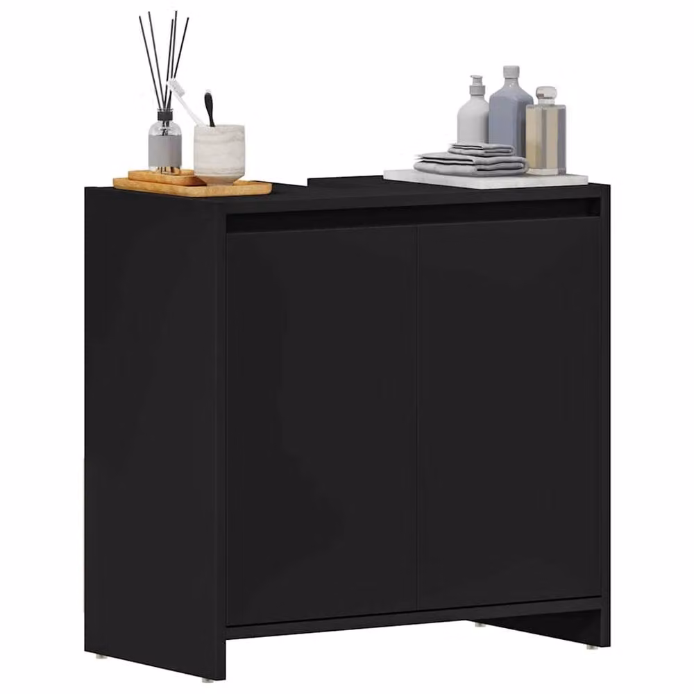 Berkfield Home Sturdy Black Wall Mounted Bathroom Cabinet W/D/H: 60 x 33 x 61 cm – 2