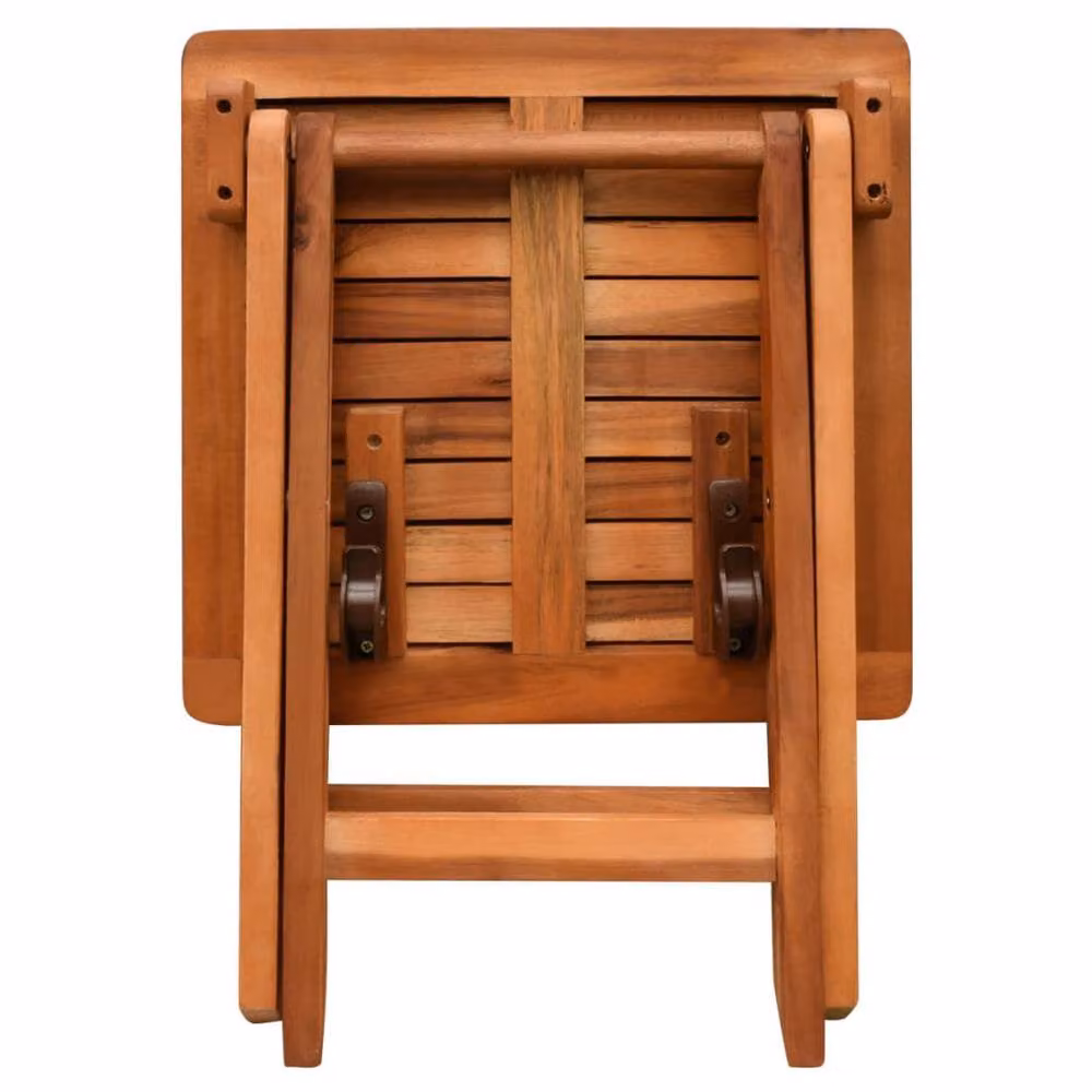 Berkfield Home Sun Lounger with Side Tray in Brown Solid Acacia Wood – 4