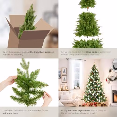 tectake Cupid Artificial Christmas Tree in Green, Height: 180 cm – 4
