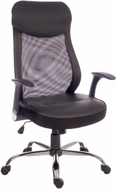 Teknik Curve Mesh Task Chair in Black with Headrest and Armrests