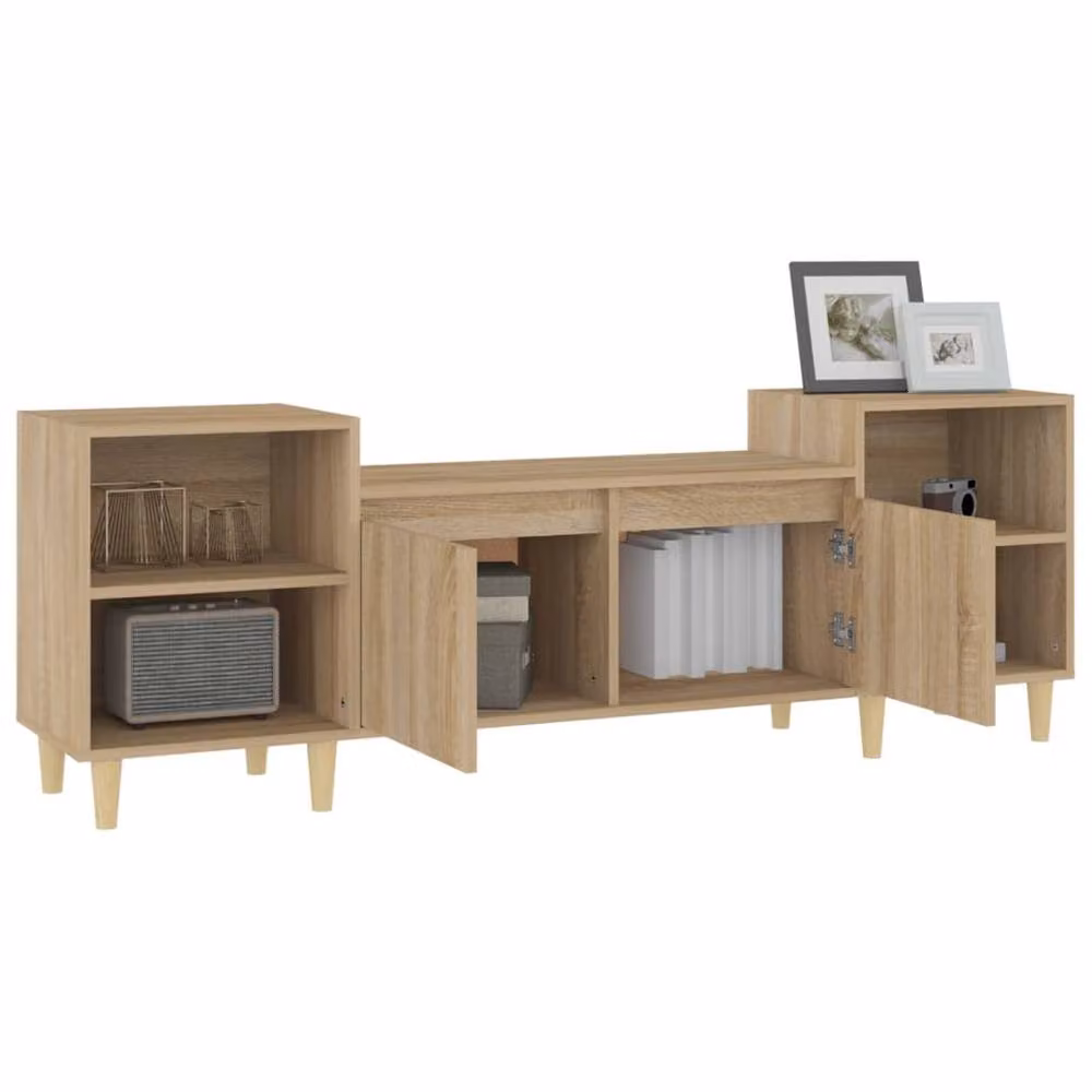 Berkfield Home Sonoma Oak TV Cabinet in Light Oak, W/D/H: 160 x 35 x 55 cm – 3