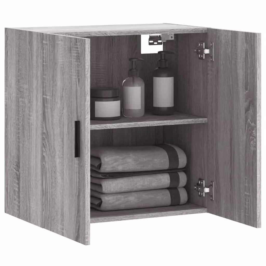Berkfield Home Wall Mounted Cabinet in Grey, W: 60 cm, D: 31 cm, H: 60 cm – 3