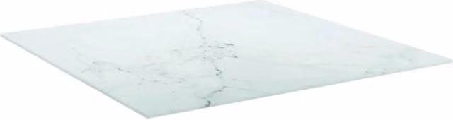 Berkfield Home White Marble Design Tempered Glass Table Top, W/D: 70 x 70 cm
