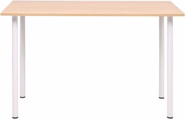 Berkfield Home Modern Rectangular Dining Table in Oak and White, W/D/H: 120 x 60 x 73 cm