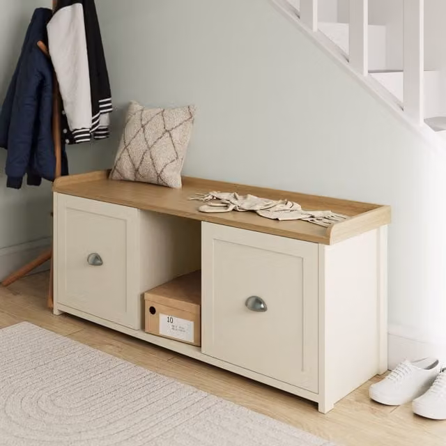 GFW Lancaster 2 Door Shoe Rack in Beige