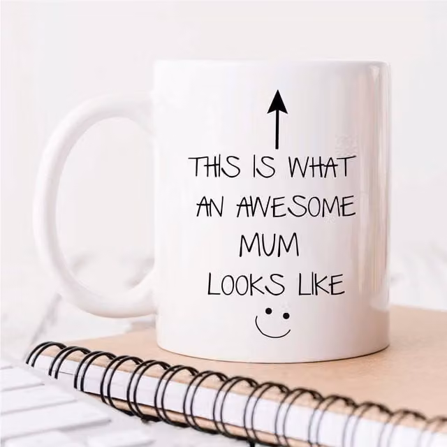 60 SECOND MAKEOVER This Is What An Awesome Mum Looks Like V2 Mug, White Ceramic