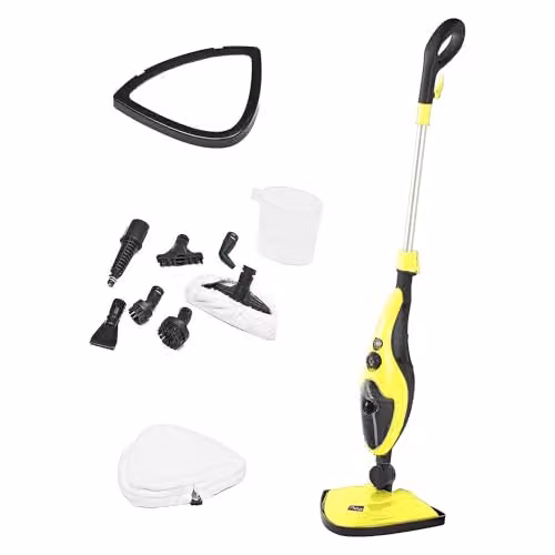 Neo 10-in-1 1500W Hot Steam Mop Cleaner and Hand Steamer for Floors, Carpets and Windows in Yellow – 1
