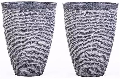 Garden Gear XL Cobblestone Planter, Grey, Diameter: 44 cm, Height: 57 cm – 1