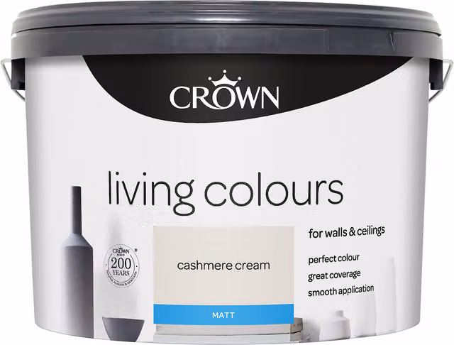 Crown Living Colours Matt Emulsion Dispersion Paint in Beige, 10 l