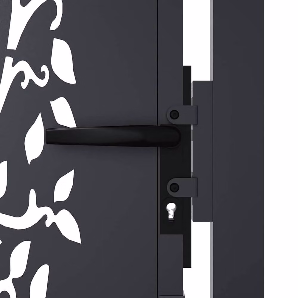 Berkfield Home Beautiful Garden Gate in Anthracite Grey Steel with Tree Design, W: 105 cm, H: 180 cm – 5