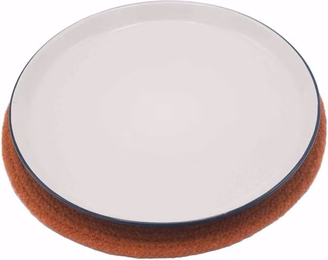 KDMK Round Plain Boho Jute Place Mat in Red