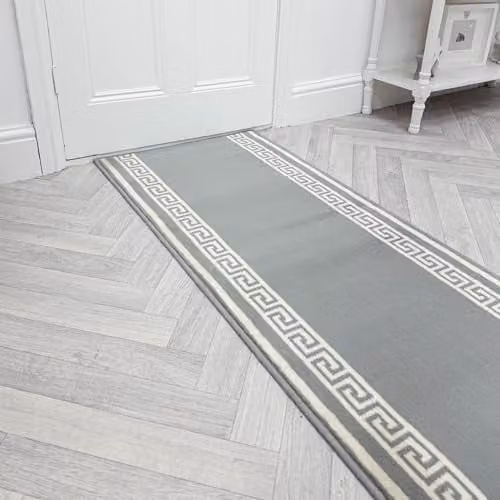 runrug Soft Hand-Tufted Hallway Runner Rug in Grey, W: 70 cm, L: 150 cm