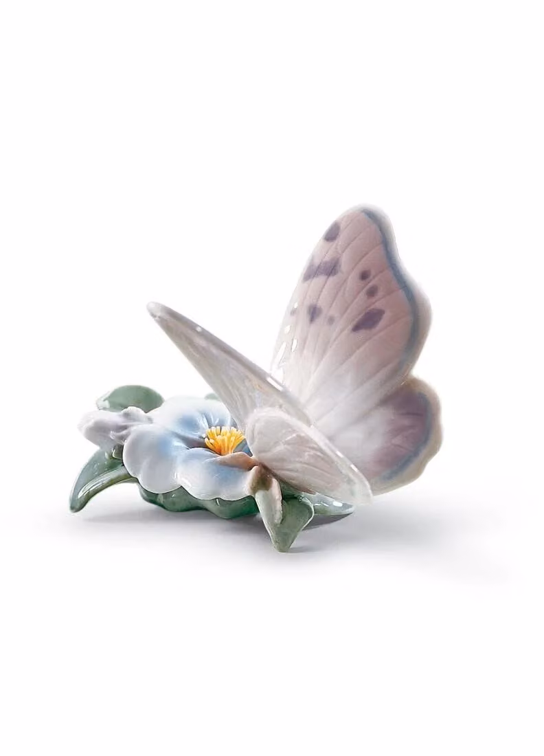 Lladró Refreshing Pause Multicolour Porcelain Butterfly Figurine