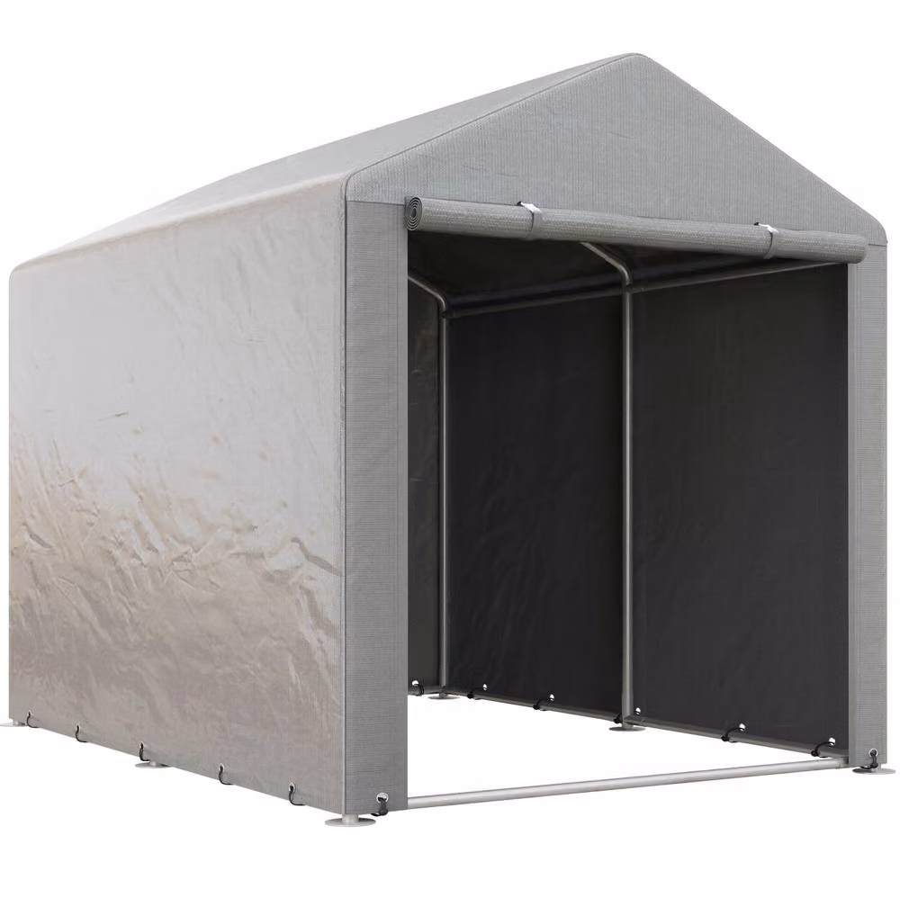 STILVORA Garden Storage Shed Tent in Grey with Zipped Door – 4