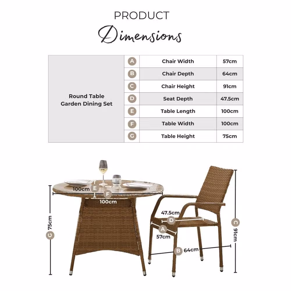 FurnitureboxUK Antigua Grey Rattan 4 Seat Round Garden Dining Set with Glass and Metal Table – 3