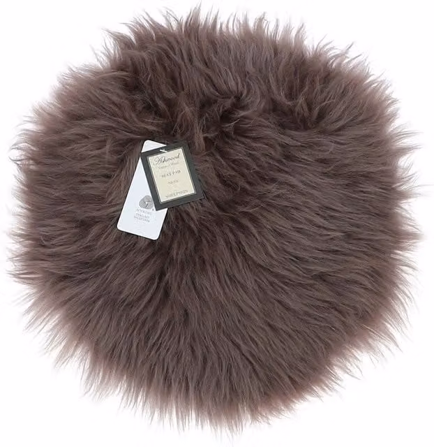 Fenland England Round Lambskin Sheepskin Seat Pad in Brown