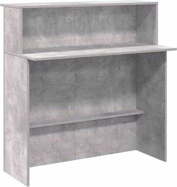 Berkfield Home Reception Desk in Concrete Grey, W/D/H: 100 x 50 x 103.5 cm