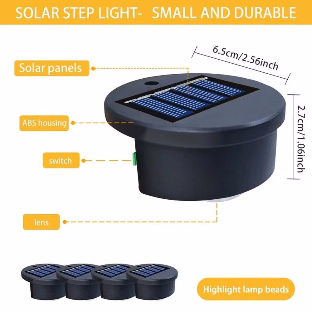 EONLION 8-Piece Solar Powered Multicolour LED Wall and Fence Lights in Black – 2