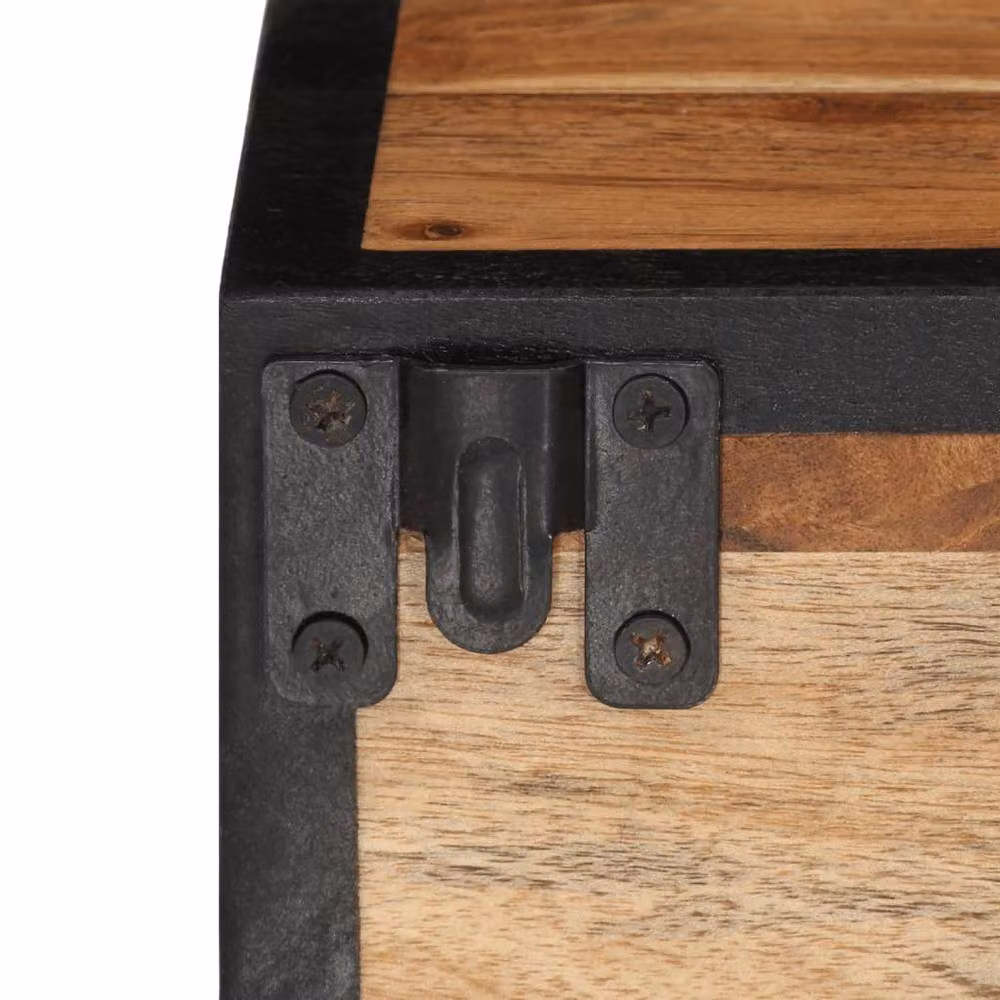 Berkfield Home Beautiful Wall-mounted Bedside Cabinet in Brown Acacia Wood and Metal, W/D/H: 35 x 35 x 20 cm – 5
