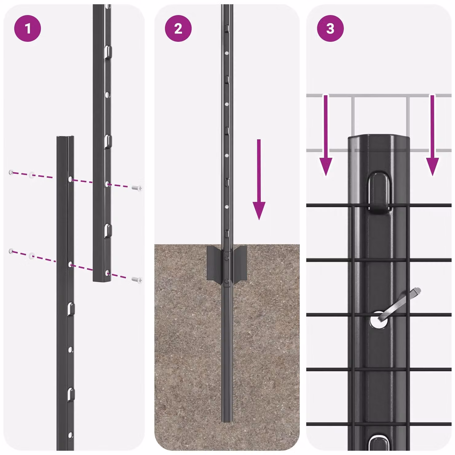 Berkfield Home Grey Steel Welded Wire Fence with 10 U-Profile Posts, W: 10 m, H: 1.4 m – 5