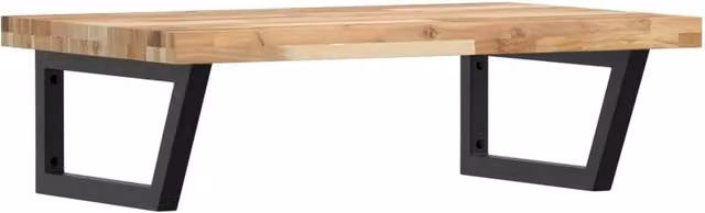 Berkfield Home Wall Mounted Basin Shelf in Brown Acacia Wood and Steel – 1