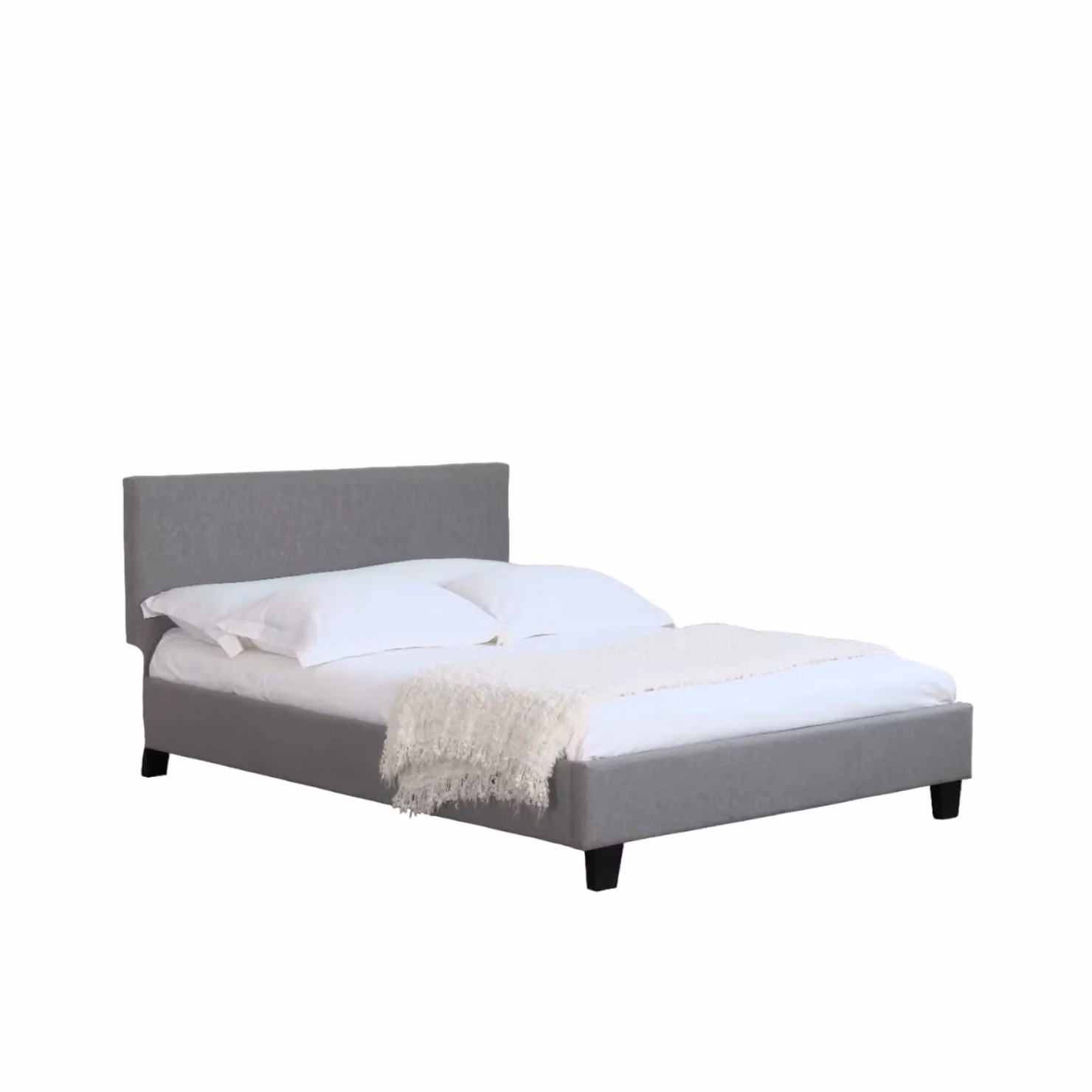 Comfy Living Ltd Modern Upholstered Fabric Bedframe in Grey, W/D/H: 180 x 200 cm – 2