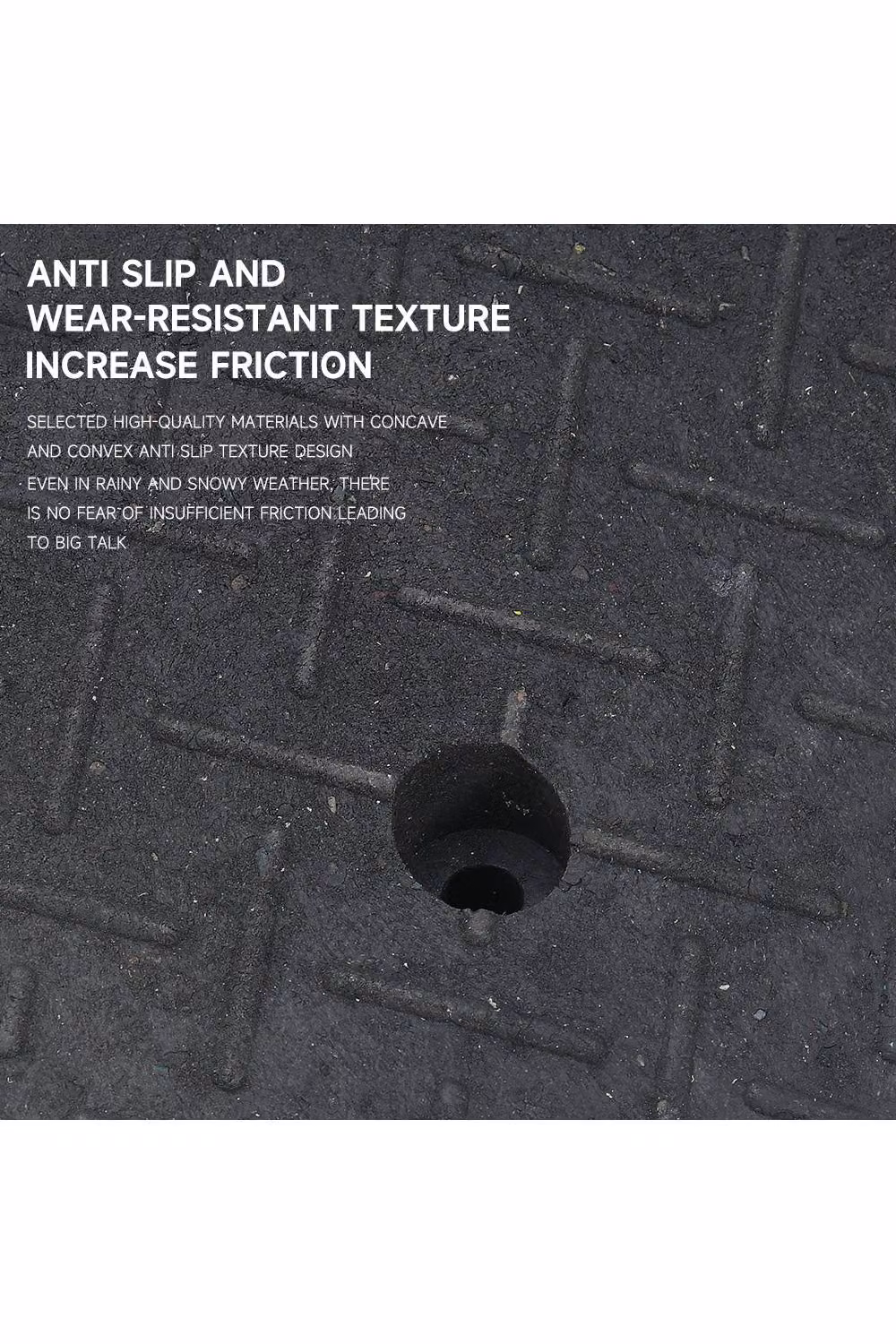 Living and Home Black Rubber Kerb Ramp, W: 45 cm, D: 25 cm, H: 9 cm – 3