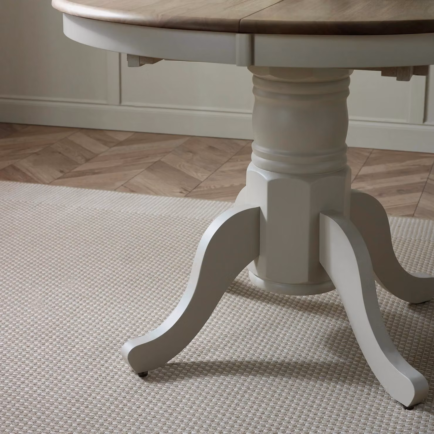 FurnitureboxUK Padstow Round Wooden Extending Dining Table and 6 Millford Chairs in Grey – 2