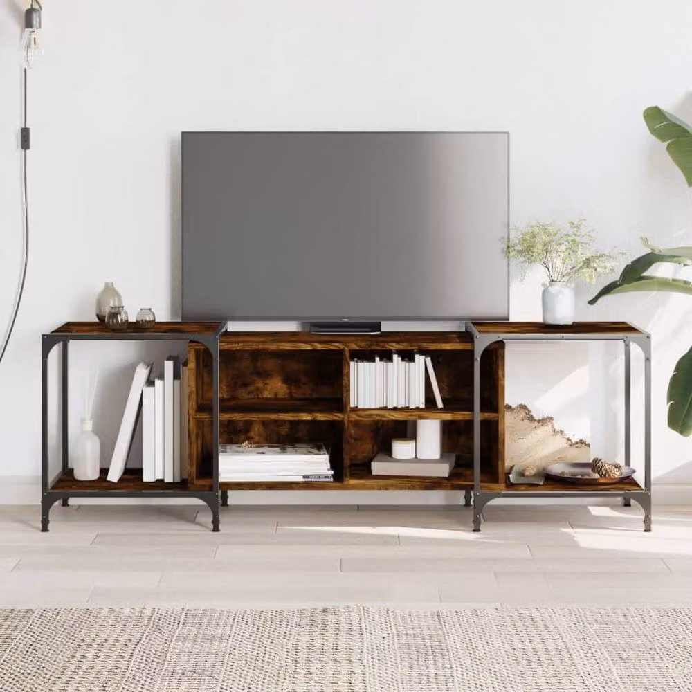 Berkfield Home Smoked Oak TV Cabinet in Brown, W/D/H: 153 x 37 x 50 cm – 2