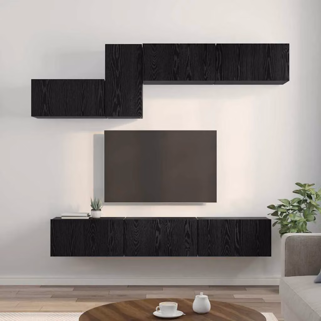 Berkfield Home Wall-Mounted Storage Unit with Doors and Shelves, Black Oak, W/D/H: 60 x 30 x 30 cm – 3