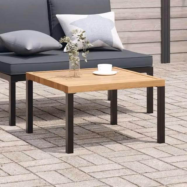Berkfield Home Modern Black Metal Garden Coffee Table W/D/H: 65 x 65 x 40 cm – 1