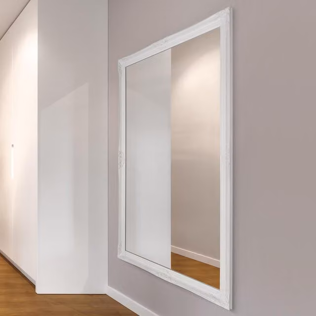 MirrorOutlet Kingsbury Classic Large Full Length Wall Mirror, White, H: 152 cm x W: 91 cm