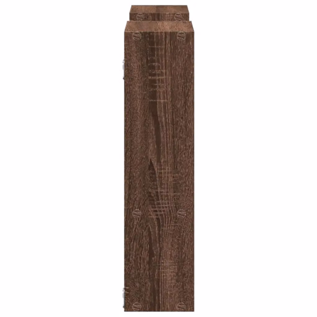 Berkfield Home Wall Mounted Shelf in Brown Oak, W: 99 cm, D: 15 cm, H: 60 cm – 4
