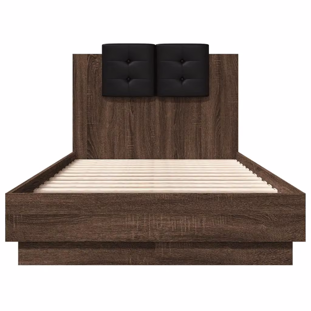Berkfield Home Single Bed Frame in Brown Oak, W/D/H: 90 x 190 cm – 3