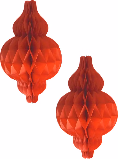 Peacock Supplies Red Paper Lantern Honeycombs for Wedding and Party Decorations