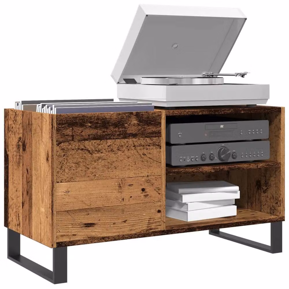 Berkfield Home Record Cabinet in Old Wood Brown, W/D/H: 84.5 x 38 x 48 cm – 2