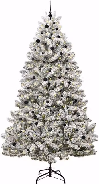 Berkfield Home Elegant Artificial Christmas Tree in Green and White, Height: 270 cm – 1