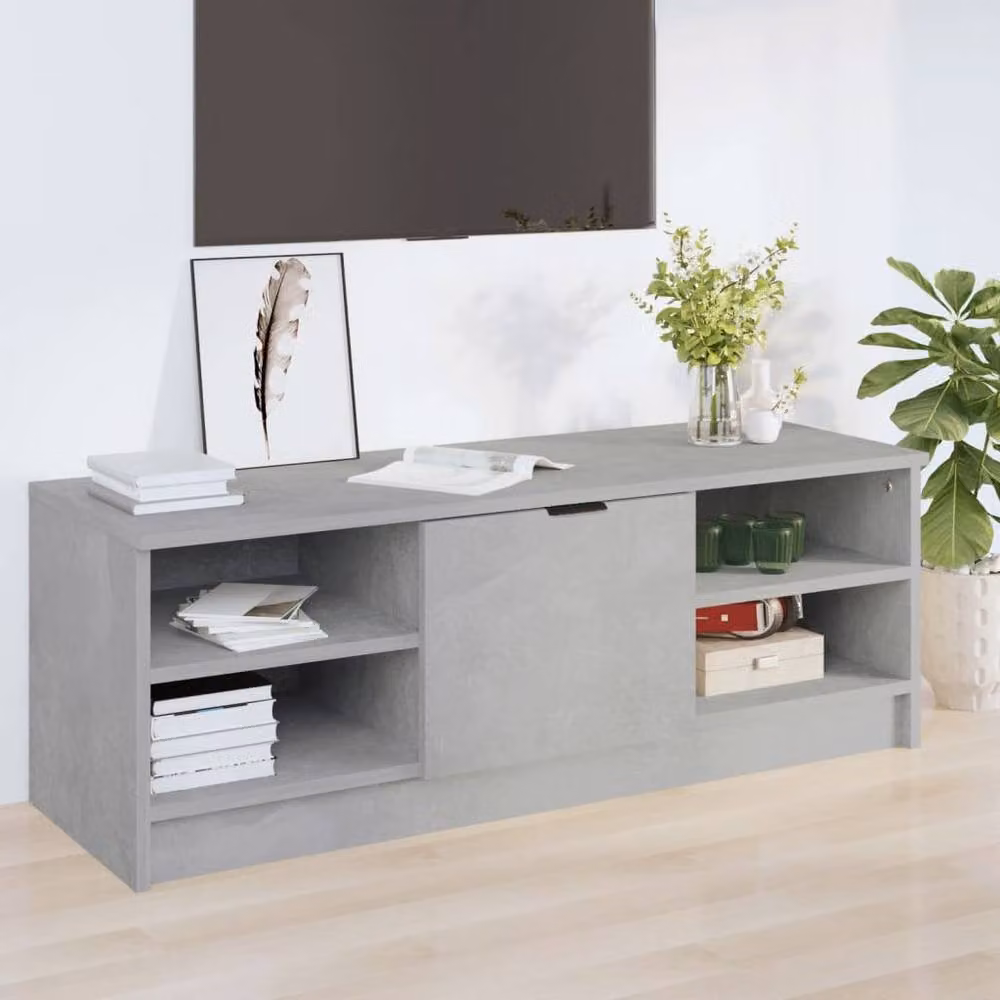 Berkfield Home TV Cabinet in Concrete Grey, W/D/H: 102 x 35.5 x 36.5 cm – 1