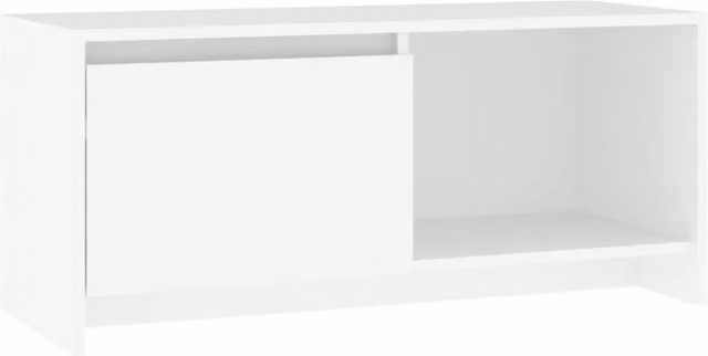 Berkfield Home White Minimalist TV Cabinet in Matt MDF, W/D/H: 90 x 35 x 40 cm – 1