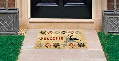 Coco&Coir Christmas Stag Coir Door Mat, Brown, W/D: 75 x 45 cm – 4